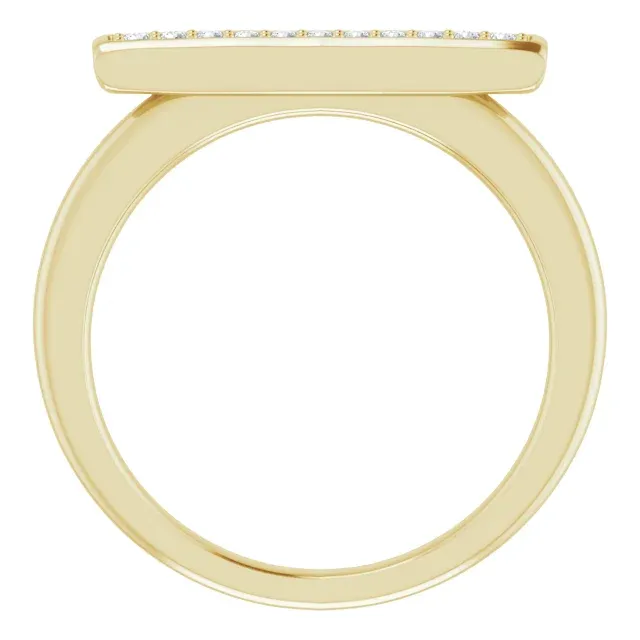 14K Yellow 1/10 CTW Diamond Bar Ring