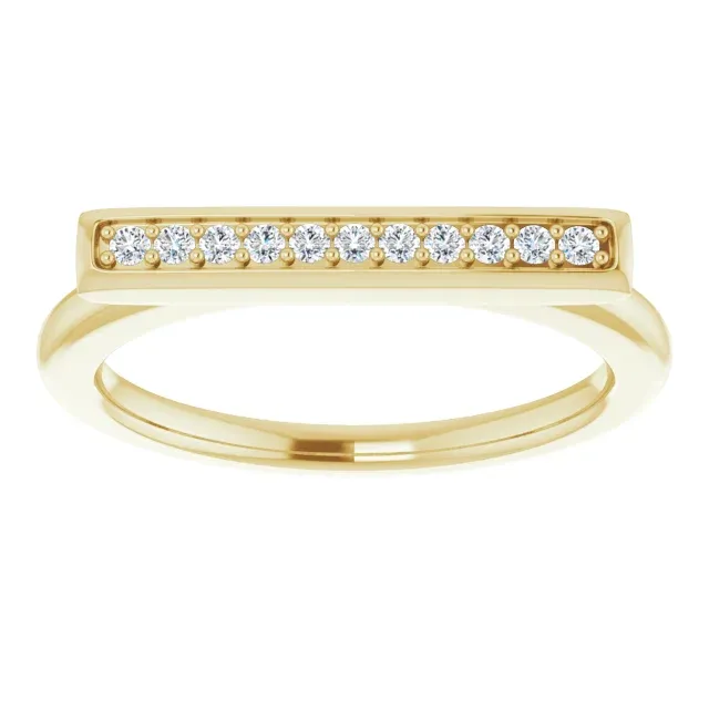 14K Yellow 1/10 CTW Diamond Bar Ring