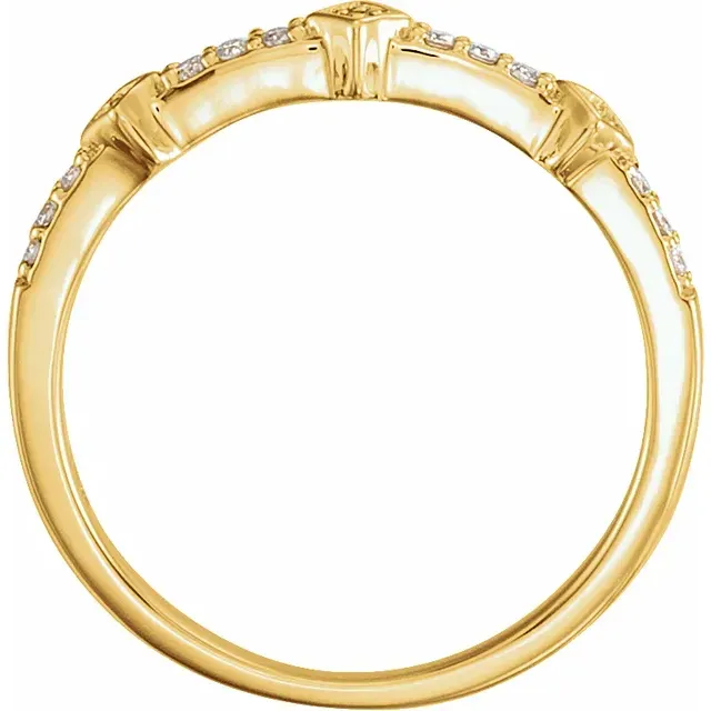 14K Yellow 1/10 CTW Diamond Stackable Ring
