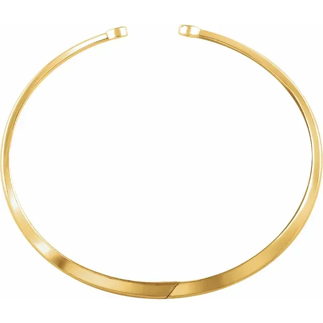 14K Yellow 1/6 CTW Diamond Hinged Cuff Bracelet