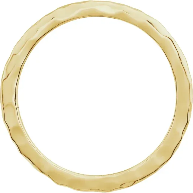 14K Yellow 1.8 mm Hammered Stackable Ring Size 7