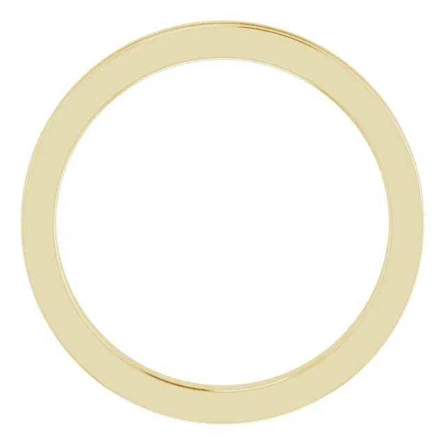 14K Yellow 2 mm Flat Edge Band with Milgrain  Size 5.5