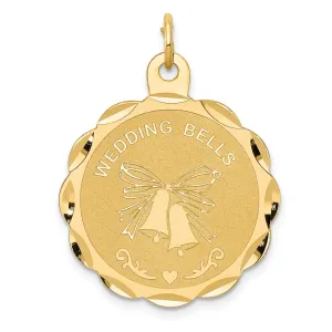 14k Yellow Gold Wedding Bells Charm Pendant