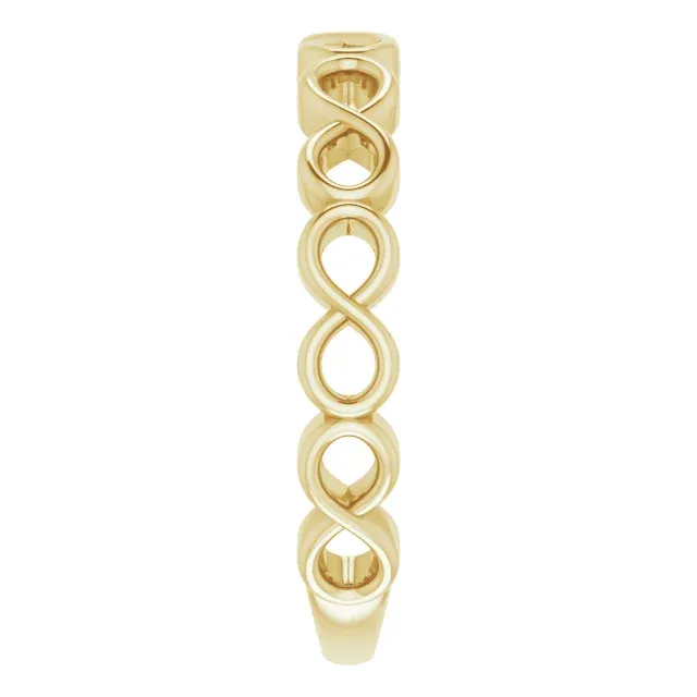 14K Yellow Infinity Stackable Ring