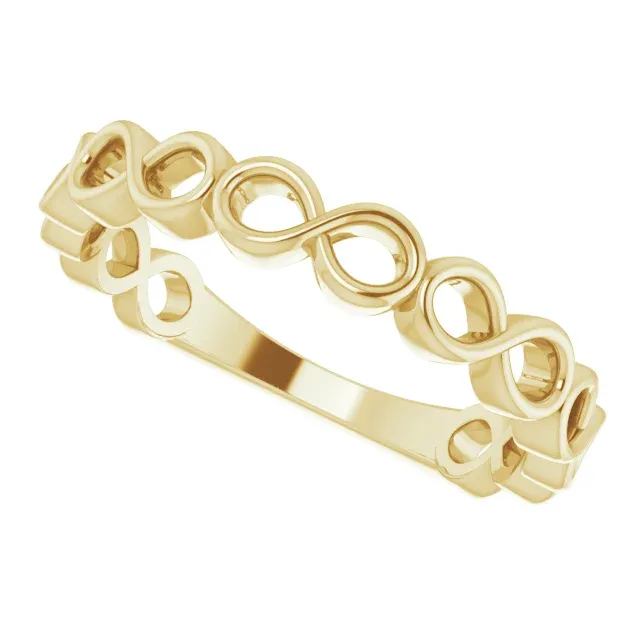 14K Yellow Infinity Stackable Ring
