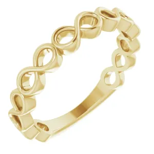 14K Yellow Infinity Stackable Ring
