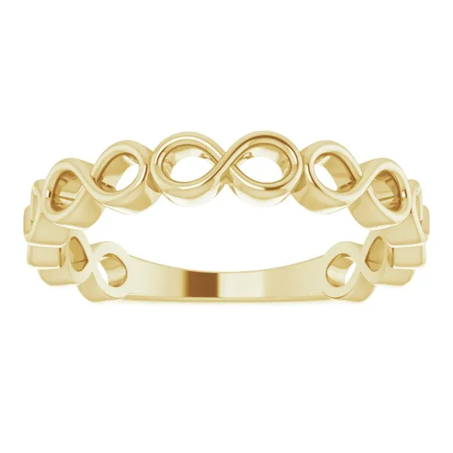 14K Yellow Infinity Stackable Ring