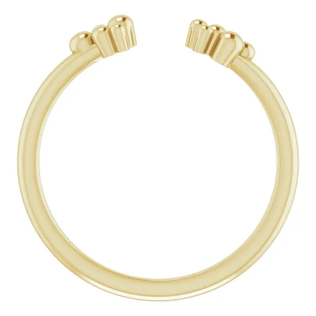 14K Yellow Stackable Beaded Negative Space Ring