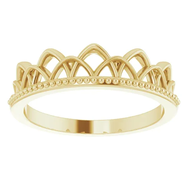 14K Yellow Stackable Crown Ring