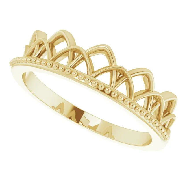14K Yellow Stackable Crown Ring