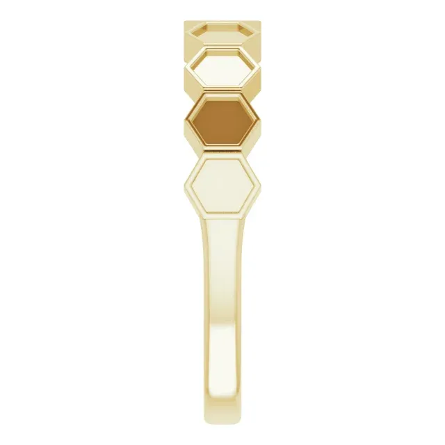 14K Yellow Stackable Geometric Ring