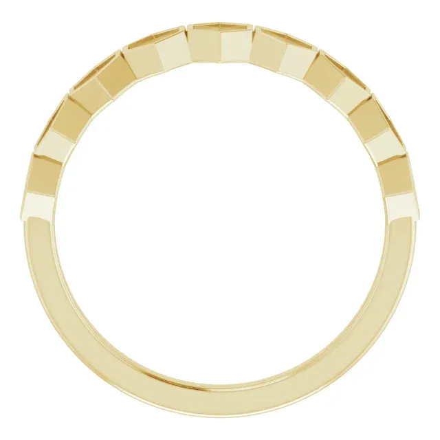 14K Yellow Stackable Geometric Ring