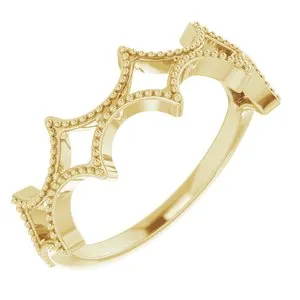 14K Yellow Stackable Geometric Ring