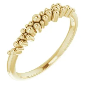 14K Yellow Stackable Scattered Bead Ring