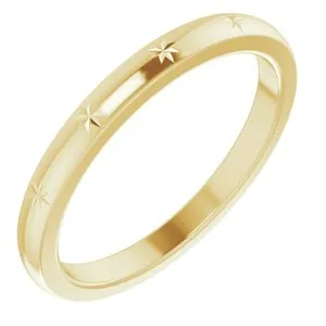 14K Yellow Stackable Starburst Ring Size 11.5