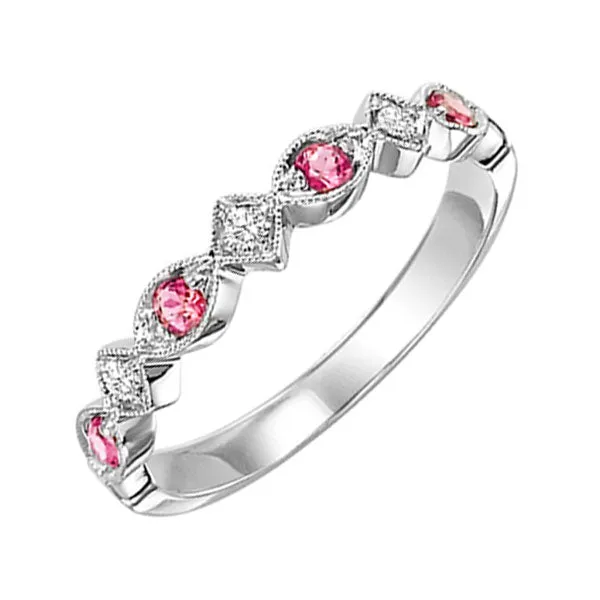14KT White Gold & Diamond Classic Book Stackable Fashion Ring  - 1/10 ctw