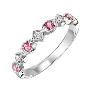 14KT White Gold & Diamond Classic Book Stackable Fashion Ring  - 1/10 ctw