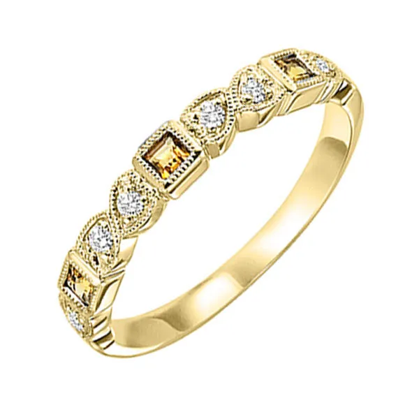 14KT Yellow Gold & Diamond Classic Book Stackable Fashion Ring  - 1/10 ctw