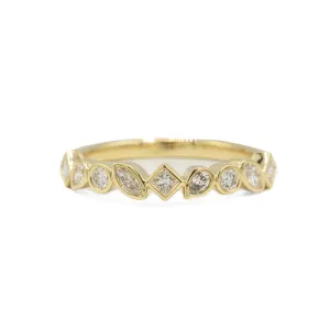 14ky Fancy Diamond Bezel Band