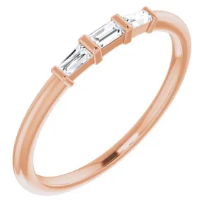 1/6 CTW Diamond Three-Stone Stackable Ring