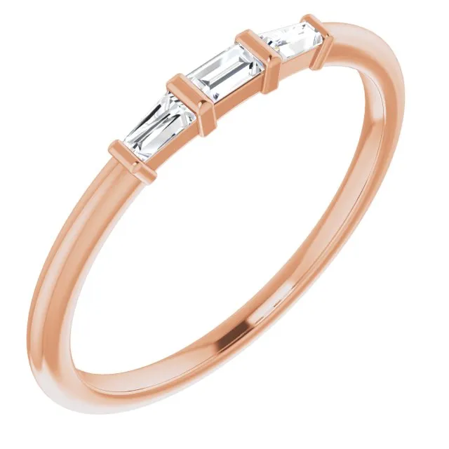 1/6 CTW Diamond Three-Stone Stackable Ring
