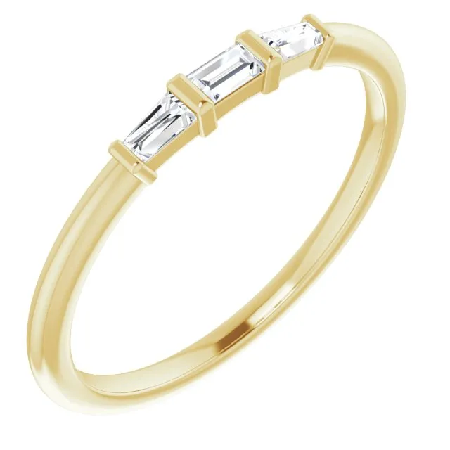 1/6 CTW Diamond Three-Stone Stackable Ring