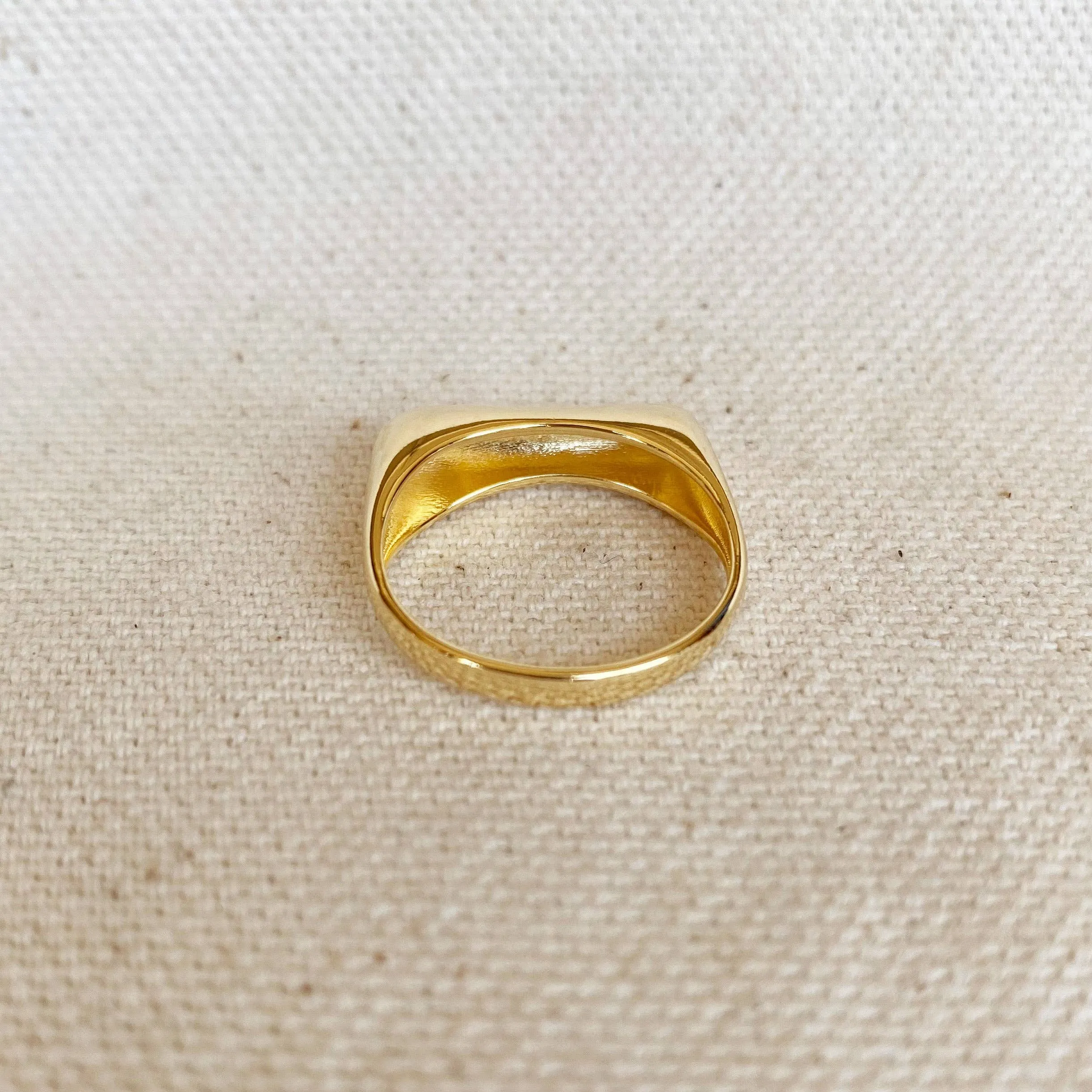 18k Gold Filled Bubble Flat Top Stackable Ring: 6