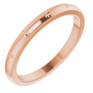 18K Rose Stackable Starburst Ring Size 7