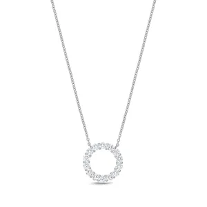 18K WHITE GOLD DIAMOND CIRCLE NECKLACE 1.06CT