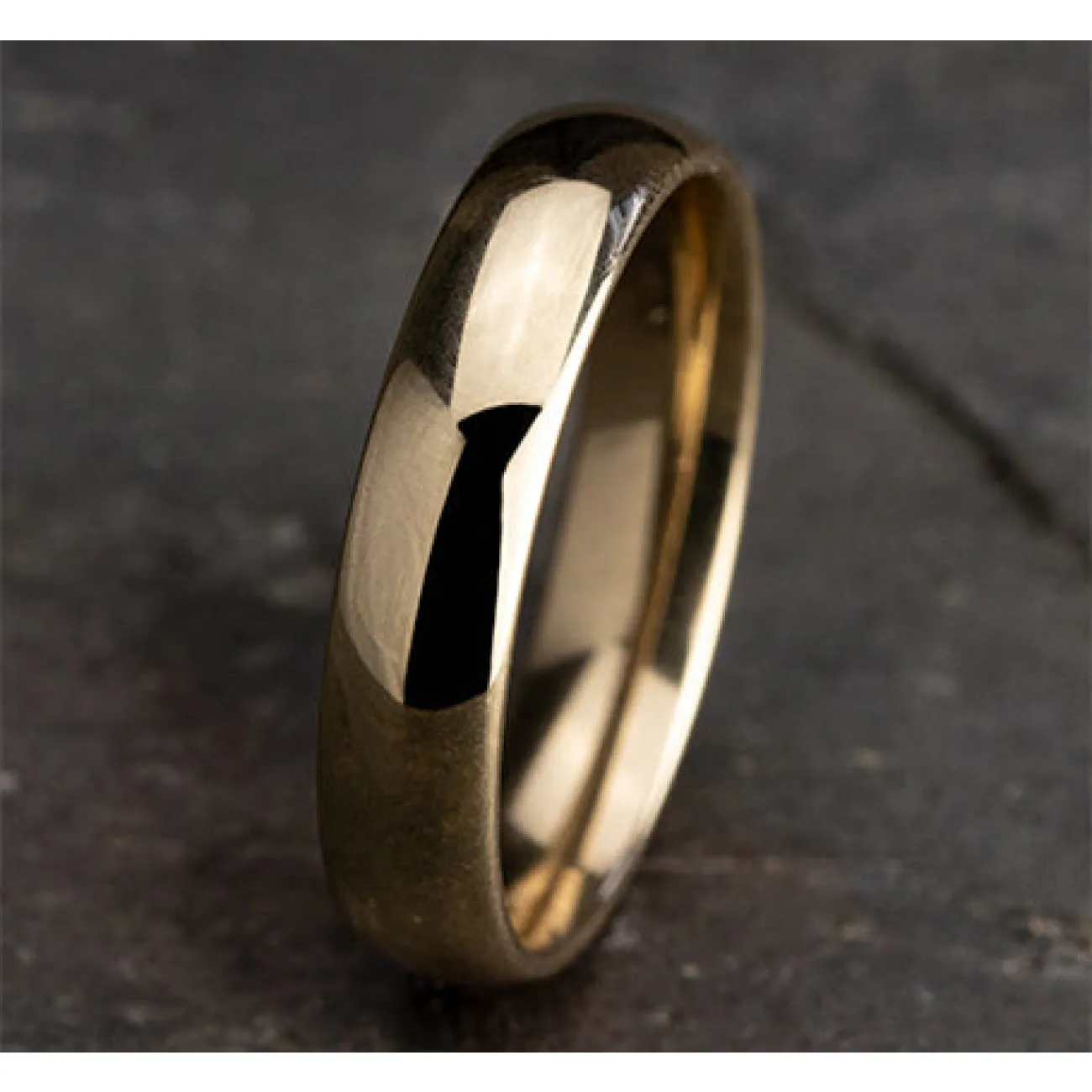 18K Yellow Gold Regular Dome Comfort Fit 5.0 Wedding Band Ring