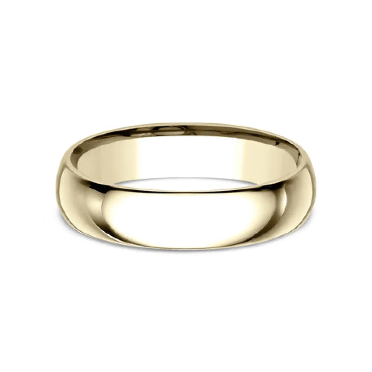 18K Yellow Gold Regular Dome Comfort Fit 5.0 Wedding Band Ring
