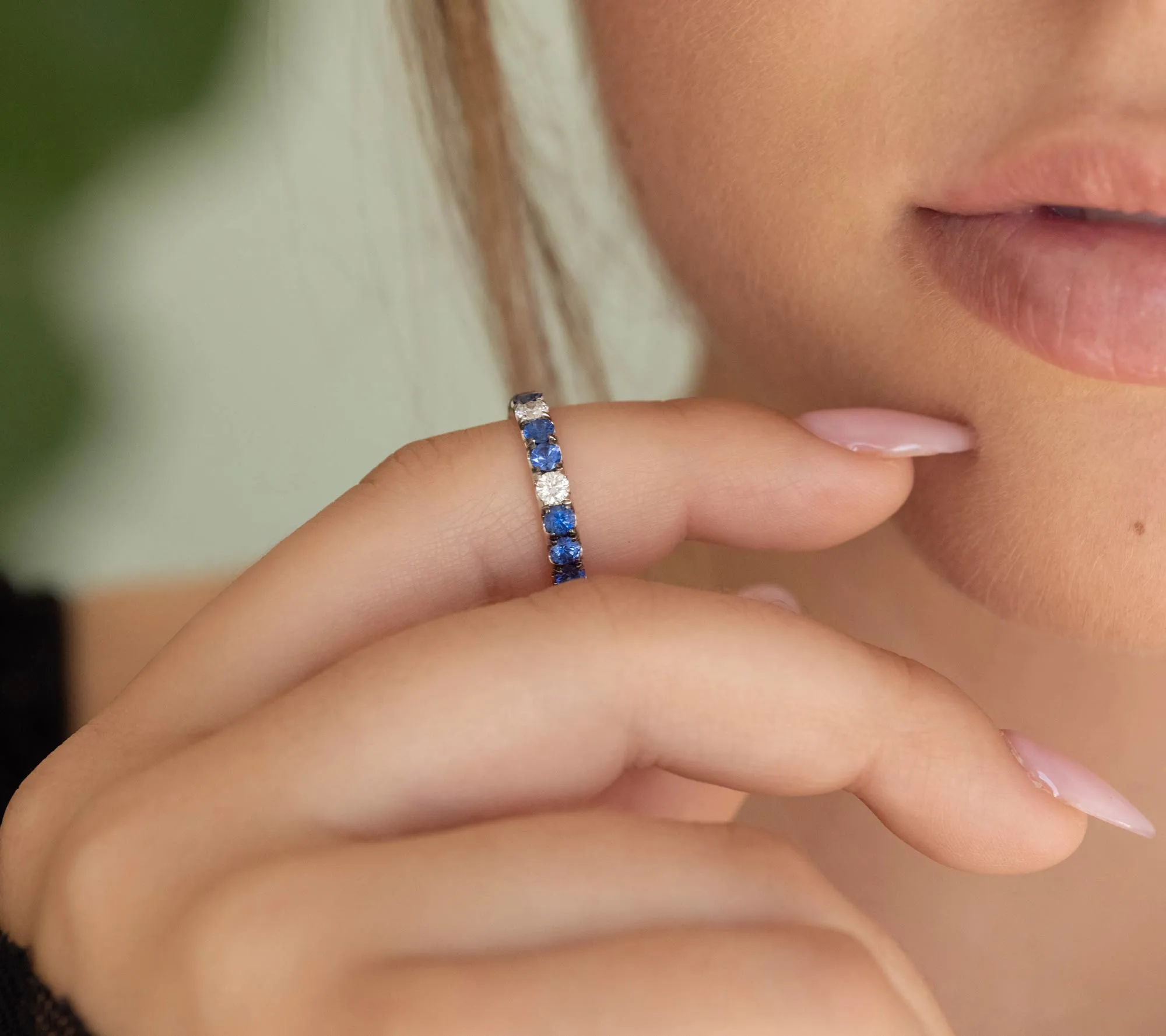 2.34ctw. Diamond Cut Sapphire Ring