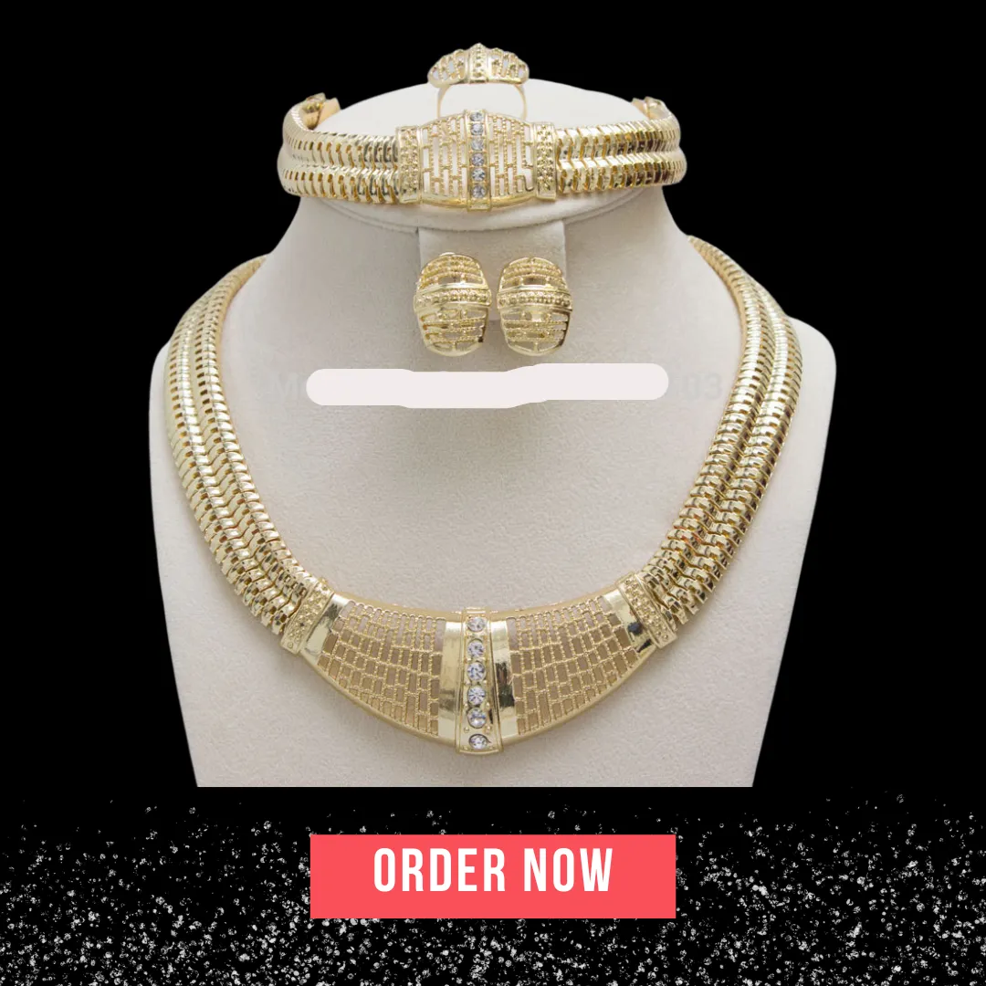 African Crystal Bride Jewelry Sets
