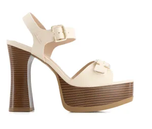 Andrea Women's Heeled Platform Ankle Strap Sandals 64761