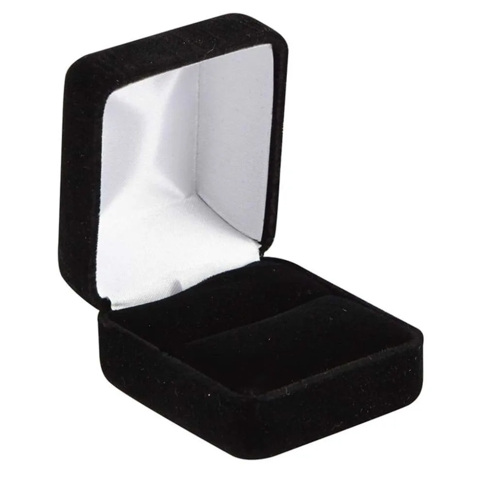 Beveled Black Tungsten Carbide Ring With Brushed Black Ceramic Center 6mm & 8mm