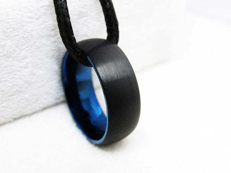 Black Brushed Tungsten Carbide Men's Wedding Band