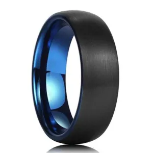 Black Brushed Tungsten Carbide Men's Wedding Band