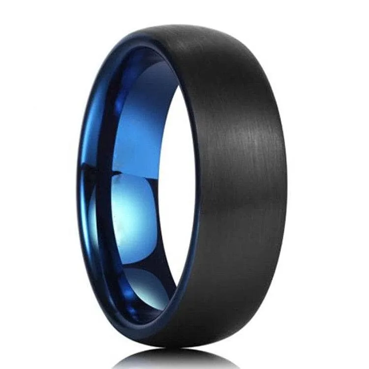 Black Brushed Tungsten Carbide Men's Wedding Band
