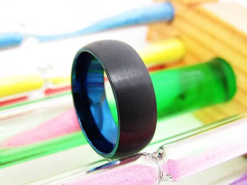 Black Brushed Tungsten Carbide Men's Wedding Band