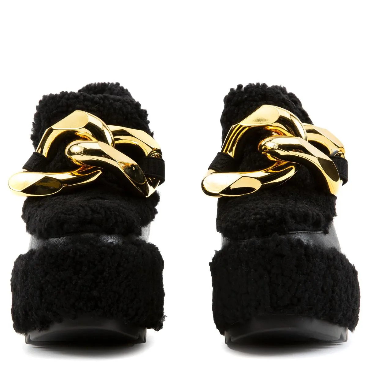 Black Haze Fur Wedge Shoes
