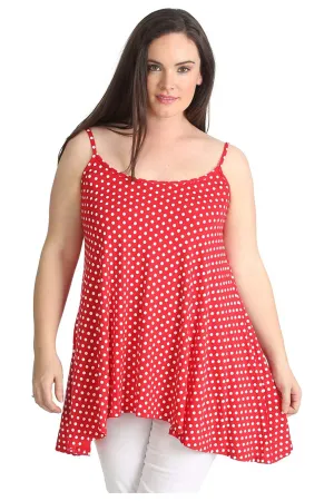Black White Spot Print Strappy Dress Vest Top