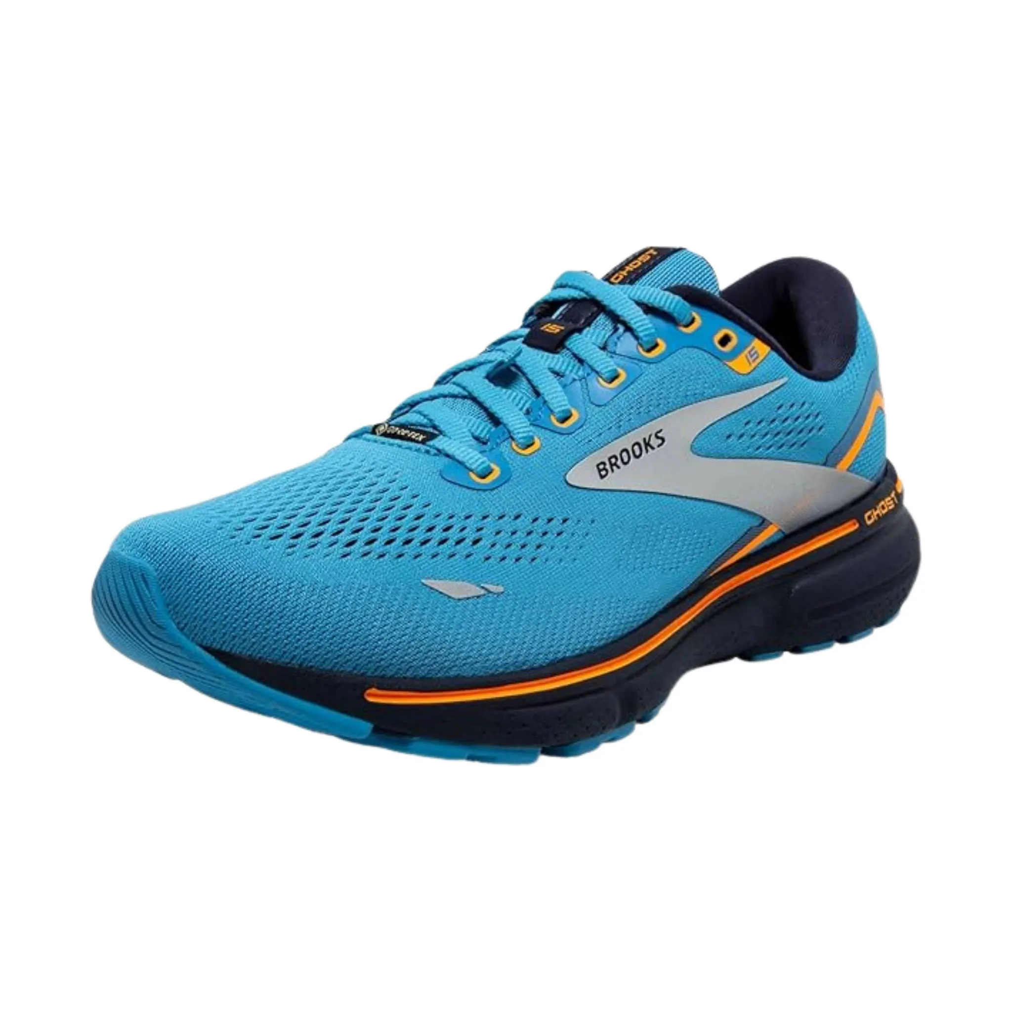 Brooks Men's Ghost 15 GTX Running Shoes - Blue/Peacoat/Orange