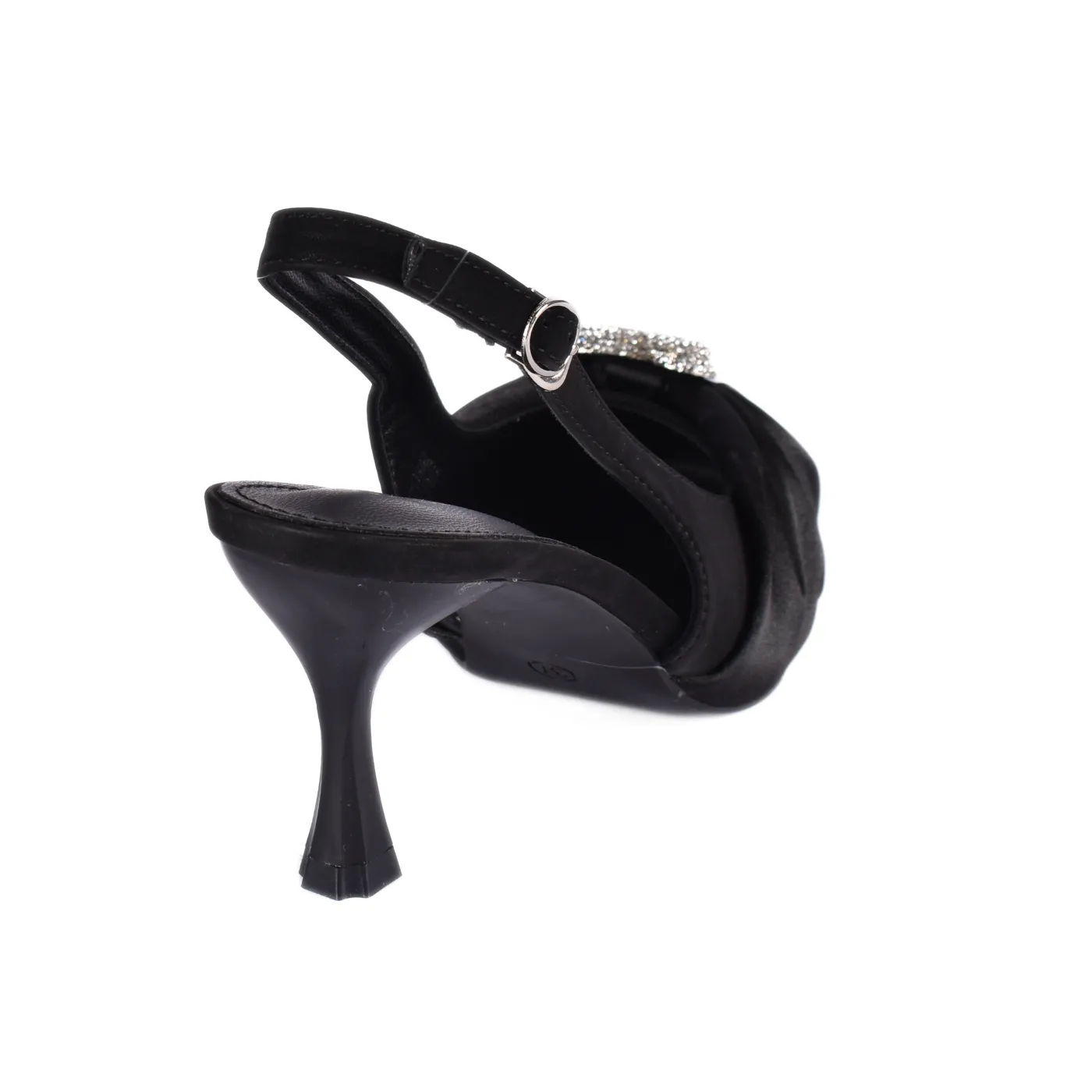 Buckle Closure Heeled Sandals With Decorative Accessory