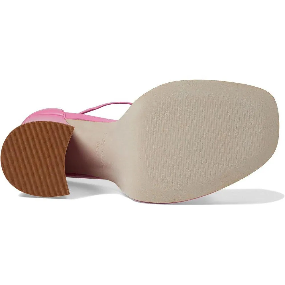 Cienna Pink Leather Metal Detail Heeled Sandals