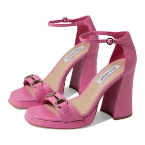Cienna Pink Leather Metal Detail Heeled Sandals