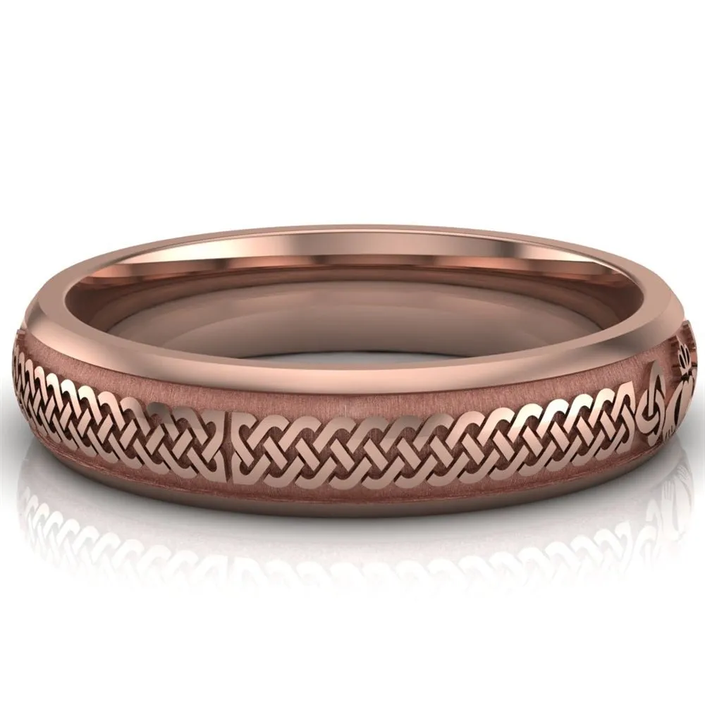 Claddagh Wedding Ring UCL1-14R5M - 10K/14K/18K Rose Gold