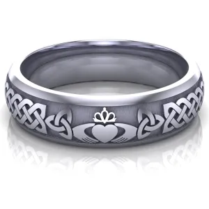 Claddagh Wedding Ring UCL1-14W6M - 14K White Gold