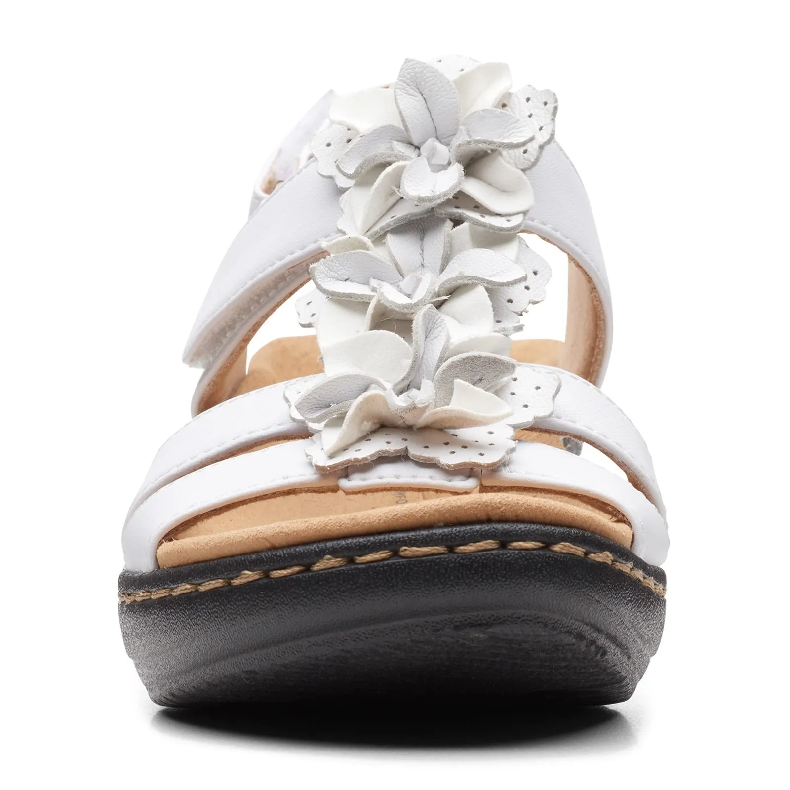 Clarks Women's Merliah Sheryl Heeled Sandal, White Synthetic/Leather Combi, 8.5
