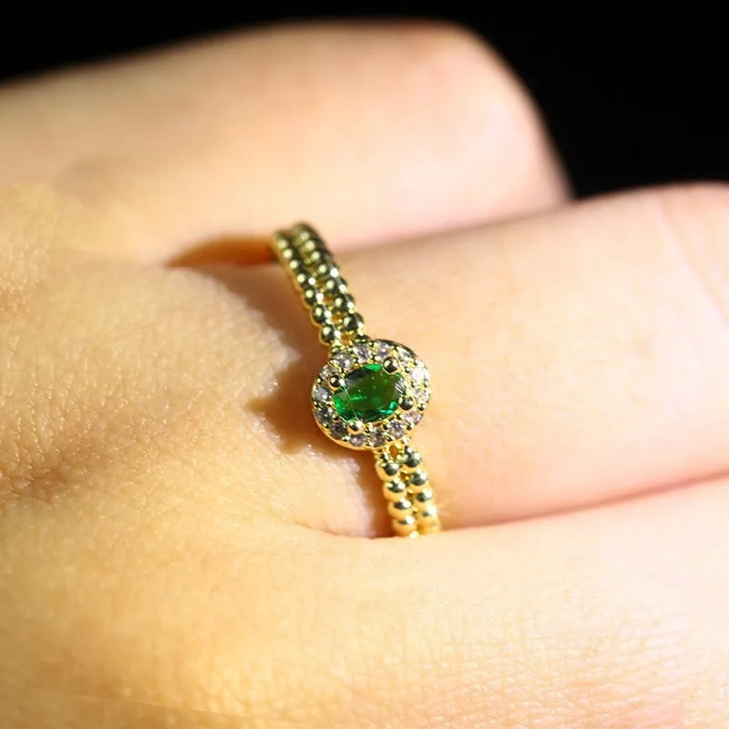 Classic Red Ruby Gemstone Ring Women Wedding Anniversary Jewelry