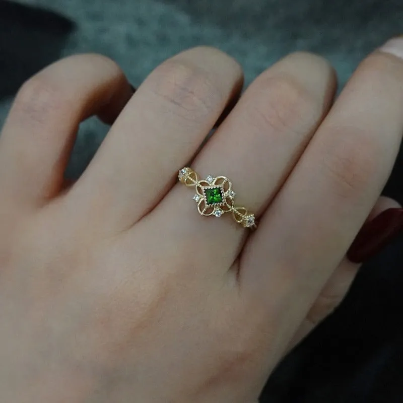 Classic Red Ruby Gemstone Ring Women Wedding Anniversary Jewelry